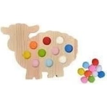 Empressco Çocuklar Için Çok Renkli Montessori Eğitici Ponpon Kuzu Oyuncağı