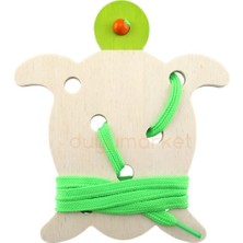 Empressco Yeşil Montessori Ip Geçirme Kaplumbağa, Eğlenceli ve Öğretici Çocuk Oyunu