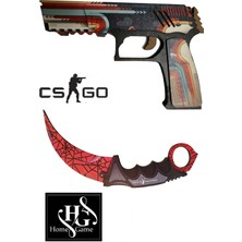 Empressco Kırmızı Ahşap P250 Tabanca ve Örümcek Set, Eğlenceli Oyun Hediyesi