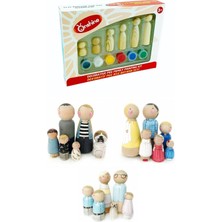 Empressco Ahşap Boyama Seti, Aile Temalı, 6'lı, Kahverengi, El Sanatları Için Mükemmel Seçenek