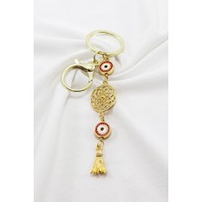 Biuti Çerçeveli Nazar Yaşam Çiçeği Salkım Anahtarlık, Hediyelik Çanta Süsü