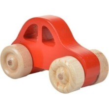 Empressco Ahşap Mini Hareketli Oyuncak Araba Beyaz Renk