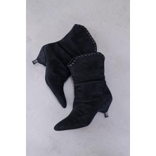 Brien  Model 5 cm Topuklu Yeni Sezon Kısa Bot Çizme Sıy.suet