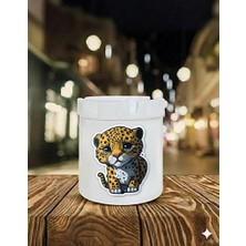 Sartre Art Küçük Çita Baskılı Porselen Söndür-At Kokusuz Küllük Kül Tablası