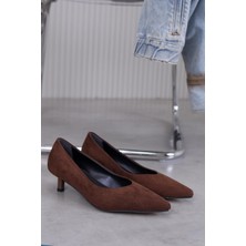 P923 Model 3 cm Topuklu Yei Sezon Topuklu Ayakkabı Stiletto Kah.suet