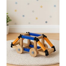 Empressco Çocuklar Için Ahşap Yarış Arabası Yapım Seti, Renkli ve Hareketli Tekerlekler