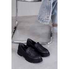 Lois Model 3 cm Tabanlı Yeni Sezon Loafer Ayakkabı Sıyah