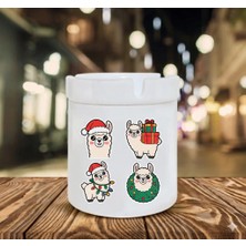 Sartre Art Yılbaşı Özel Lama Baskılı Porselen Söndür-At Kokusuz Küllük Kül Tablası