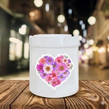 Sartre Art Buket Çiçekler Baskılı Porselen Söndür-At Kokusuz Küllük Kül Tablası