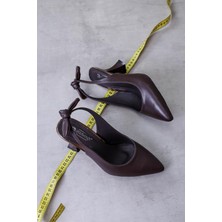 Stil Durağı Eleni 5 cm Topuklu Yeni Sezon Topuklu Aykakabı Kahve