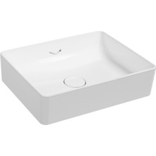 Isvea Vea 50 cm Tezgah Üstü Çanak Lavabo 10VAS6050I  Parlak Beyaz -Özel Seramik Sifon Gideri Dahil