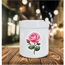 Sartre Art Pembe Güller Baskılı Porselen Söndür-At Kokusuz Küllük Kül Tablası