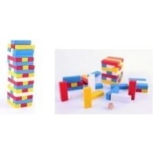 Empressco Renkli Ahşap Jenga Oyunu, Eğitici ve Geliştirici Çocuk Oyunu