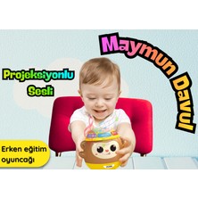 Vardem Oyuncak Projeksiyonlu Sesli Sevimli Müzikli Maymun Davul Bebek Oyuncağı