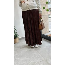 Yusuf Özdemir Desenli Etek Kahve