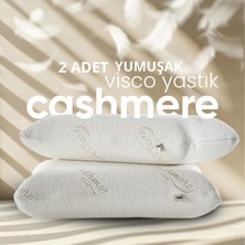 Pillow Market Cashmere Visko Yastık [hava Kanallı] Özel Kaşmir Kumaşlı Kırışıklık Önleyici Ortopedik Yastık 2 Adet