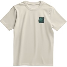 Zaytoon Unisex Kısa Kollu Güvercin ve Antik Kolaj Baskılı Tişört S - 2xl T300032