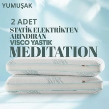 Pillow Market Meditation Visko Yastık [hava Kanallı] Negatif Elektrik Azaltan Anti-Statik Ortopedik Yastık 2 Adet