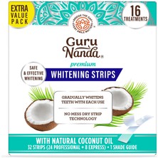 Guru Nanda Beyazlatıcı Diş Bandı 32 Strips Şeffaf Hindistan Cevizi Aromalı Beyazlatma Özellikli