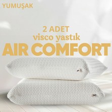 Pillow Market Air Comfort Visko Uyku Yastığı [hava Kanallı] Anti-Uv Korumalı Ortopedik Rahat Uyku Yastığı 2 Adet