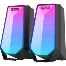 Mikado MD-188 2.0 5W*2 Bluetooth Siyah Rgb Aydınlatmalı + USB Kablo USB 5V Speaker Hoparlör