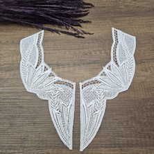 Kaf Kumaş Beyaz Güpür Dantel Yaka 1 Takım