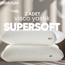 Pillow Market Yeni Nesil Visko Uyku Yastığı [hava Kanallı] Hava Alabilir Süper Soft Tombul Ortopedik Yastık 2 Adet