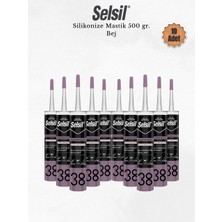 Selsil Silikonize Bej Mastik 500 Gr. 10 Adet