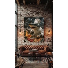 Özkacar Group Balık Izgara Yapan Köpekbalığı  Cafe Restorant Dükkan  Dekarasyon Kanvas Tablo