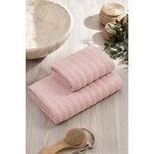 Hrnzafer Tekstil 2'li Pamuklu Dalga Banyo Havlu Seti