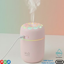 Vorex 250ML Rgb Işıklı Süper Sessiz Type-C Mini Hava Nemlendirici & Aroma Difüzör