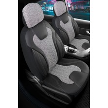 Citroen C1 Deri Detaylı Oto Koltuk Kılıfı Ön Arka Set Siyah Füme Siena Seri Şhn