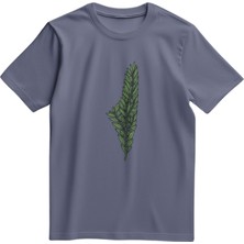 Zaytoon Kısa Kollu Zeytin Dalı Ile Filistin Haritası Dijital Baskılı Unisex Filistin Tişört S - 2xl T300026