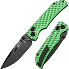 Tenable Eaglestrike | Çapraz Bar Kilidi | Yeşil Eloksal Alüminyum Elmas Desenli Sap | Blackwash Nitro-V Çelik Çakı | T1095V3