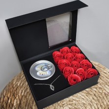 Defne Toprak Romantik Gül ve Istiridye Inci Kolye Seti