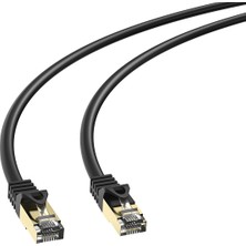 S-Link Cat7 Siyah S/ftp Cca Cat7 Gold Uçlu Ağ Bağlantı Kablosu