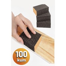 ArtMaster Takoz Sünger Zımpara 100 Kum El Zımparası 1 Adet Tencere Metal Ahşap El Zımparası Mobilya Çelik Tava Hobi Islak Kuru