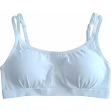 Bonbon Kız Çocuk Çıkarılabilir Pedli Beyaz Renk Büstiyer BB2097