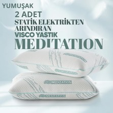 Pillow Market Anti-Statik Tombul Visko Yastık [hava Kanallı] Stres Azaltan Ortopedik Uyku Visco Yastığı 2 Adet