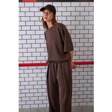 HE-QA Modal Basic Tişört Acı Kahve