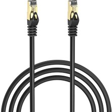 S-Link Cat7 Siyah S/ftp Cca Cat7 Gold Uçlu Ağ Bağlantı Kablosu