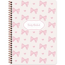 Keskin Color Keskin 16,5*22,5 Kurdele Çizgisiz Spiralli Sert Kapak Defter- Pembe Kurdele
