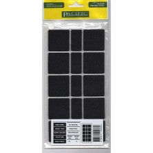 Pacific 6040 Bl Yapışkanlı Keçe  40 mm x 40 mm Siyah