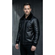 Velzana Erkek Hakiki Deri Içi Kürklü Mont – Kürklü Yaka, Fermuarlı