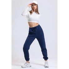 3 Iplik Şardonlu Paça Lastikli Eşofman Lacivert IS001