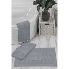 Hrnzafer Tekstil 3'lü Pamuklu Ayak Havlusu - Paspas Banyo Seti