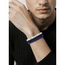 Alev Lapis Havlit Onix 3 lü Set Enerji Erkek Bilekliği .