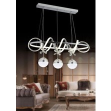 Akgül 3 Toplu Krom Kaplamalı 3 Renk Ledli Kuzey Avize