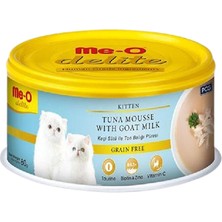 Meo Delite Tahılsız Keçi Sütlü ve Ton Balıklı Yavru Konserve Kedi Maması 80 gr
