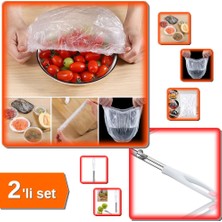 Hereveoyuncak Elma ve Kabak Oyacağı Paslanmaz Sebze Oyucu + 100 Adet Lastikli Tencere Tabak Bonesi - 2li Set D2Y9N